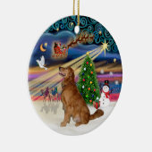 Xmas Magic - Gouden Retriever (B-Prof) Keramisch Ornament (Rechts)