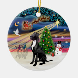 Xmas Magic - Great Dane (zwart-natuurlijk) Keramisch Ornament