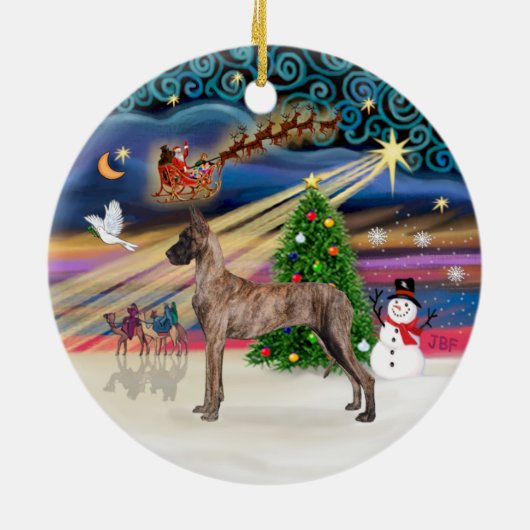 Xmas Magic - Grote Deen (gestroomde standaard) Keramisch Ornament (Achterkant)