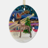 Xmas Magic - Grote Deen (gestroomde standaard) Keramisch Ornament (Rechts)