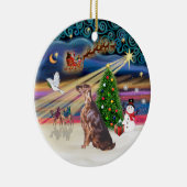 Xmas Magic - Ierse Setter Keramisch Ornament (Rechts)