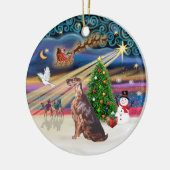 Xmas Magic - Ierse Setter Keramisch Ornament (Links)