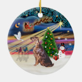 Xmas Magic - Ierse Setter Keramisch Ornament (Achterkant)