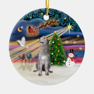 Xmas Magic - Ierse Wolfshond Keramisch Ornament