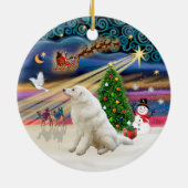 Xmas Magic - Kuvasz Keramisch Ornament (Achterkant)