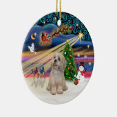 Xmas Magic - Lhasa Apso (R2) Keramisch Ornament (Rechts)