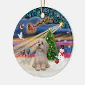 Xmas Magic - Lhasa Apso (R2) Keramisch Ornament (Links)