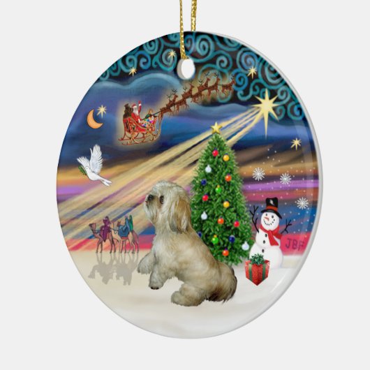 Xmas Magic - Lhasa Apso (R) Keramisch Ornament (Links)