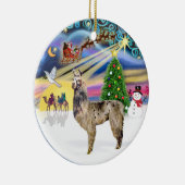Xmas Magic - Llama 2 Keramisch Ornament (Rechts)