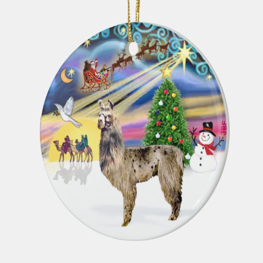 Xmas Magic - Llama 2 Keramisch Ornament (Links)