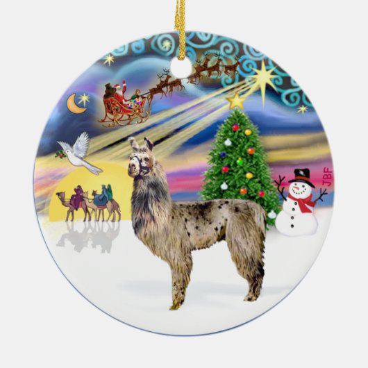 Xmas Magic - Llama 2 Keramisch Ornament (Achterkant)