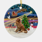 Xmas Magic - Nova Scotia Duck Tolling Retriever Keramisch Ornament (Voorkant)