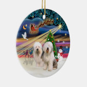 Xmas Magic - Oud Engels (twee) Keramisch Ornament (Rechts)