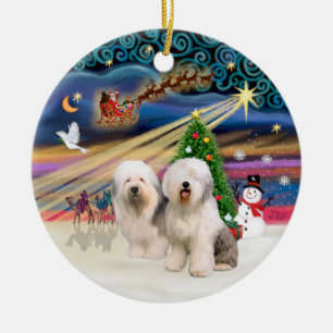 Xmas Magic - Oud Engels (twee) Keramisch Ornament