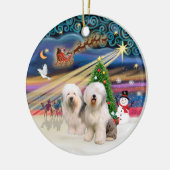 Xmas Magic - Oud Engels (twee) Keramisch Ornament (Links)