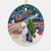 Xmas Magic - Oudengelse herdershond 1 Keramisch Ornament (Links)