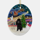 Xmas Magic - Poedel (speelgoed zwart) Keramisch Ornament (Rechts)