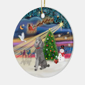 Xmas Magic - Poedel (Standaard zilver) Keramisch Ornament (Links)