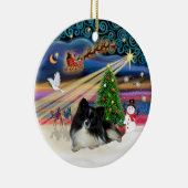 Xmas Magic - Pommerse (zwart-wit) Keramisch Ornament (Rechts)