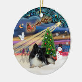 Xmas Magic - Pommerse (zwart-wit) Keramisch Ornament (Links)