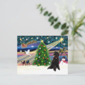 Xmas Magic-Poodle-Std-zwart Feestdagenkaart (Staand voorkant)