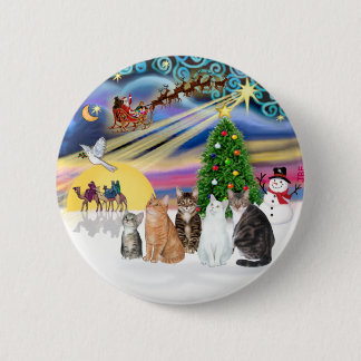 Xmas Magic (R) - Vijf katten (AmSH) Ronde Button 5,7 Cm
