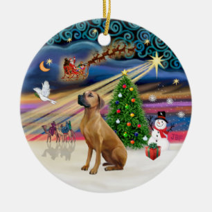 Xmas Magic - Rhodesian Ridgeback Keramisch Ornament