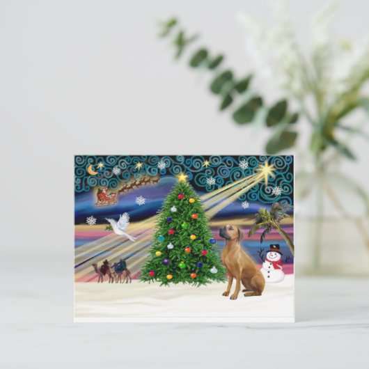 Xmas Magic-Rhodesian Ridgeback-up Feestdagenkaart (Staand voorkant)