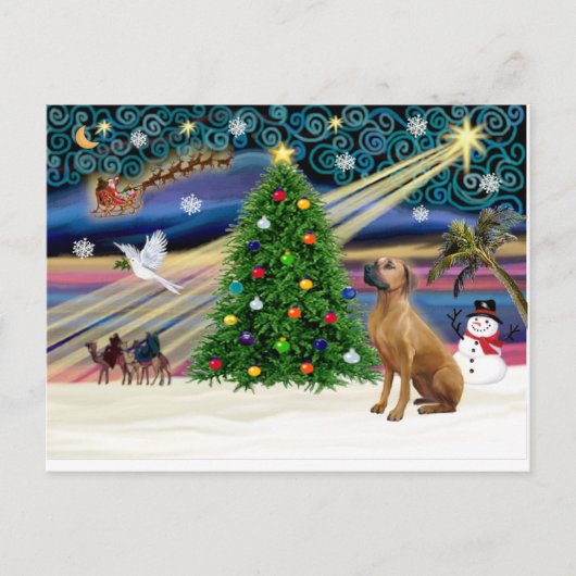 Xmas Magic-Rhodesian Ridgeback-up Feestdagenkaart (Voorkant)