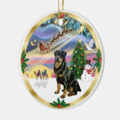 Xmas Magic - Rottweiler 3 Keramisch Ornament (Links)