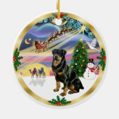 Xmas Magic - Rottweiler 3 Keramisch Ornament (Achterkant)
