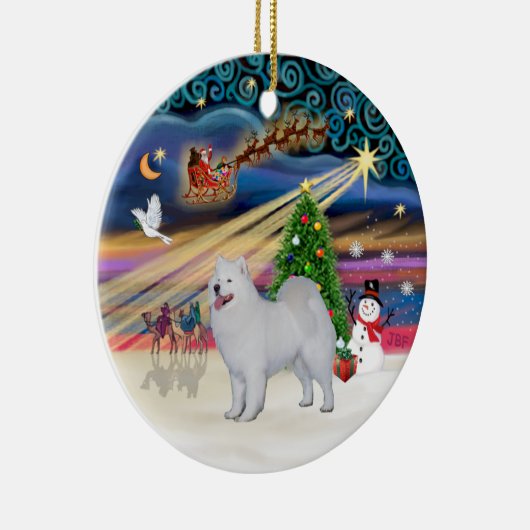 Xmas Magic - Samoyed (stand) Keramisch Ornament (Rechts)