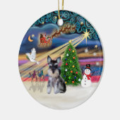 Xmas Magic - Schnauzer Pup (Z) Keramisch Ornament (Links)