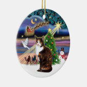 Xmas Magic - Schotse kat (ASH) Keramisch Ornament (Rechts)