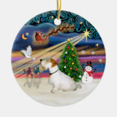 Xmas Magic - Sealyham Terrier (L-sit) Keramisch Ornament (Voorkant)