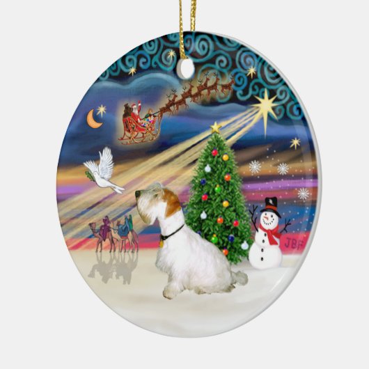 Xmas Magic - Sealyham Terrier (L-sit) Keramisch Ornament (Links)