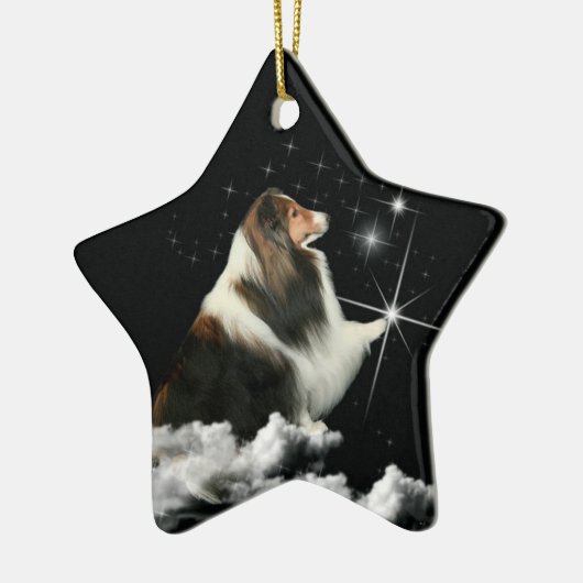 Xmas Magic Sheltie Keramisch Ornament (Links)
