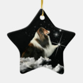 Xmas Magic Sheltie Keramisch Ornament (Achterkant)