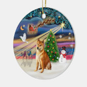 Xmas Magic - Shiba Inu 7 Keramisch Ornament (Links)