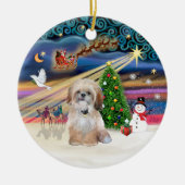 Xmas Magic - Shih Tzu (P) Keramisch Ornament (Voorkant)