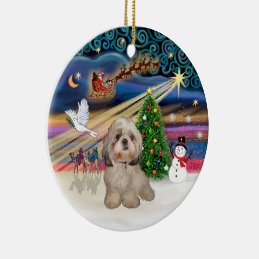 Xmas Magic - Shih Tzu (Y) Keramisch Ornament (Rechts)