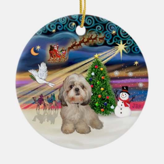 Xmas Magic - Shih Tzu (Y) Keramisch Ornament (Voorkant)