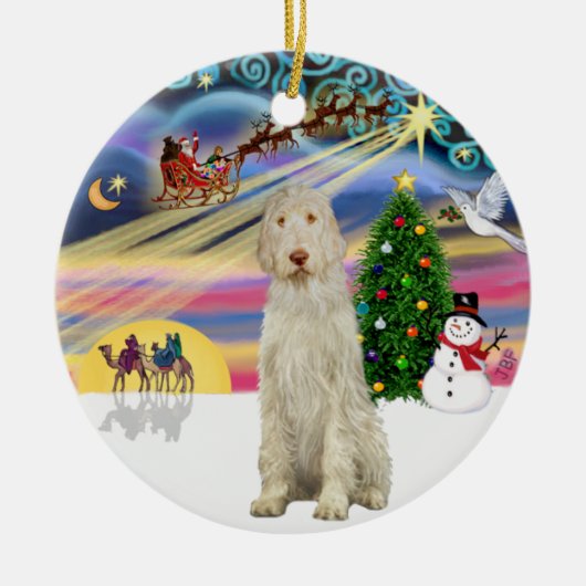 Xmas Magic - Spinone Italiano 11 Keramisch Ornament (Voorkant)