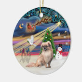 Xmas Magic - Tibetaanse Spaniel (fawn) Keramisch Ornament (Links)