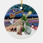 Xmas Magic - Twee Sphynx katten Keramisch Ornament (Voorkant)