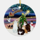 Xmas Magic - Vijf katten (ASH) Keramisch Ornament (Voorkant)