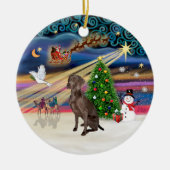Xmas Magic - Weimaraner #A7 Keramisch Ornament (Voorkant)