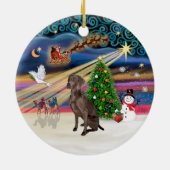 Xmas Magic - Weimaraner #A7 Keramisch Ornament (Achterkant)