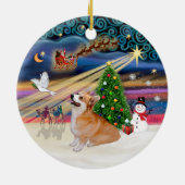 Xmas Magic - Welsh Corgi (Pembroke 7b) Keramisch Ornament (Achterkant)