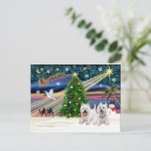 XMAS MAGIC-WestiePAIR5and8 Feestdagenkaart (Staand voorkant)